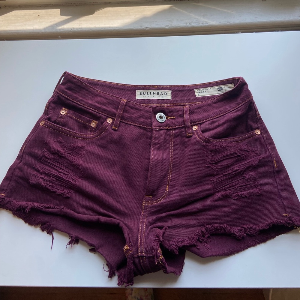 Maroon pacsun jean shorts